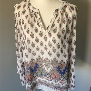 Boho Style Black Rainn Floral Blouse